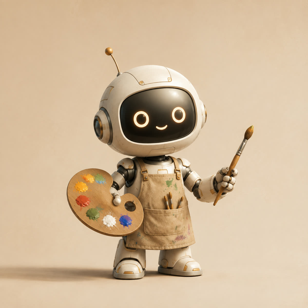 The poster GPT Image 2 generated from the prompt: a small robot assistant holding a paint palette